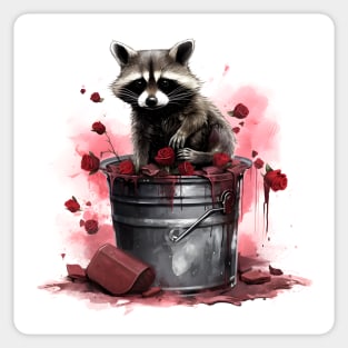 Raccoon in a trash Valentines Day Sticker